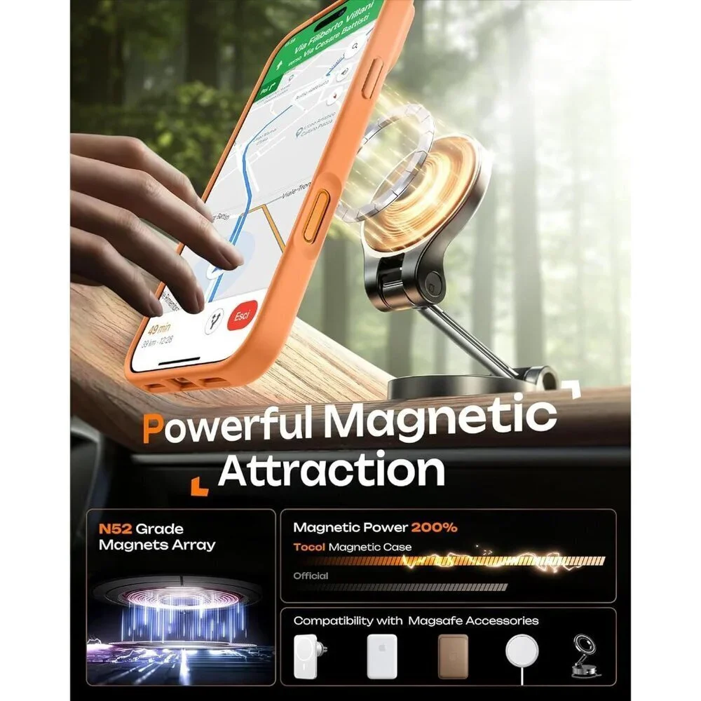 Orange Iphone 17 Pro Max Full Camera Protection Translucent Matte Phone Case